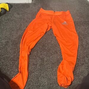 Adidas TechFit Orange Athletic Bottoms, New!